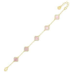 Absolute Pink Petal Bracelet, Gold