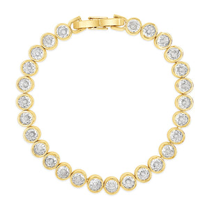Absolute CZ Round Statement Bracelet, Gold