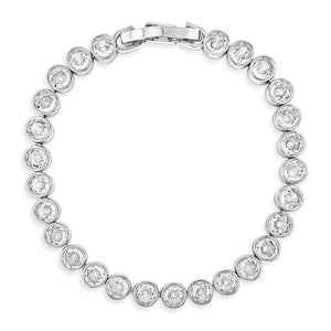Absolute CZ Round Statement Bracelet, Silver
