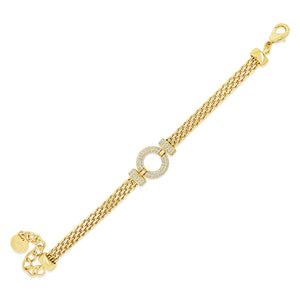 Absolute CZ Mesh Chain Bracelet, Gold