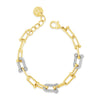 Absolute CZ Chain Link Bar Bracelet, Gold