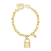 Absolute Locket Chain Link Bar Bracelet, Gold