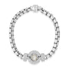 Absolute Box Chain CZ Pavé Halo Bracelet, Silver