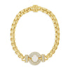 Absolute Box Chain Opal CZ Pavé Halo Bracelet, Gold