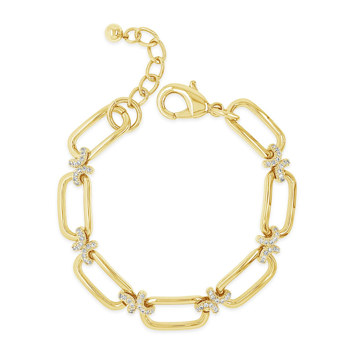 Absolute Pavé Chain Link Bracelet, Gold