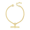 Absolute Box Chain Link T-Bar Bracelet, Gold