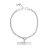Absolute Box Chain Link T-Bar Bracelet, Silver