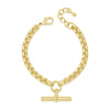 Absolute Box Chain Chunky Link T-Bar Bracelet, Gold