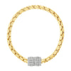 Absolute Box Chain Pavé Magnetic Closure Bracelet, Gold