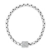 Absolute Box Chain Pavé Magnetic Closure Bracelet, Silver