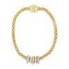 Absolute Box Chain CZ Rings Bracelet, Gold