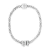 Absolute Box Chain CZ Rings Bracelet, Silver