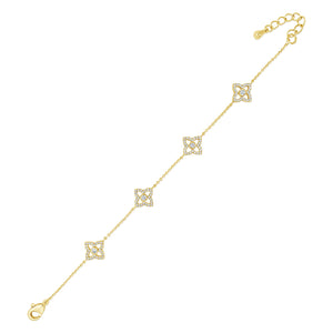 Absolute CZ Floral Bracelet, Gold