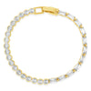 Absolute CZ Contrast Tennis Bracelet, Gold