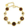 Absolute Chocolate Brown Round CZ Link Bracelet, Gold
