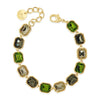 Absolute Olive Green CZ Link Bracelet, Gold