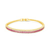 Absolute Pink CZ Baguette Bangle, Gold