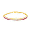 Absolute Pink CZ Baguette Bangle, Gold