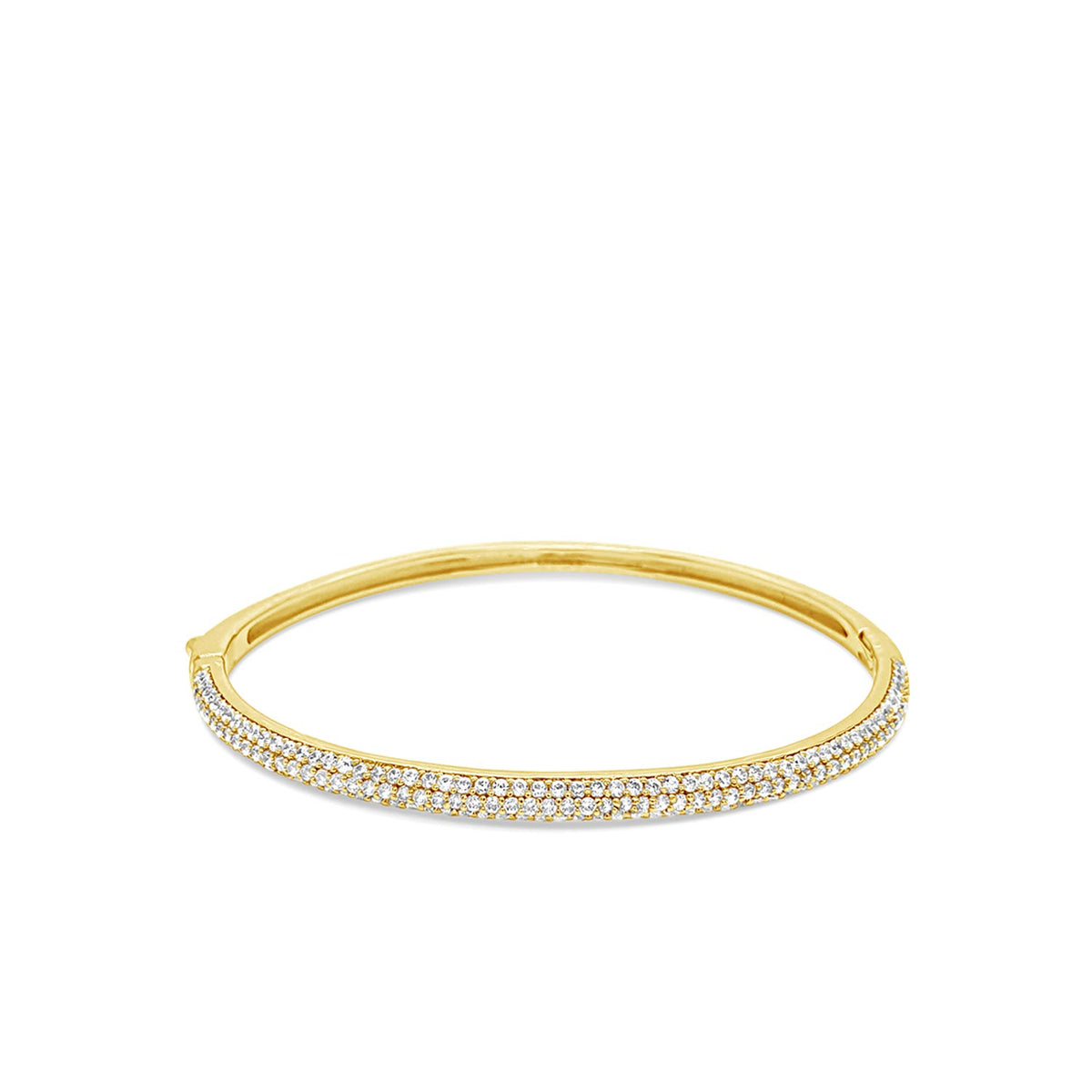 Absolute CZ Statement Bangle, Gold
