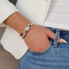 Absolute CZ Overlapping Band Bangle, Gold