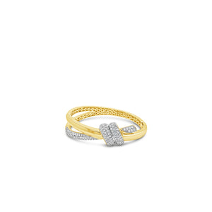 Absolute CZ Overlapping Band Bangle, Gold