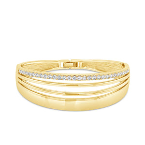 Absolute Pavé Triple Band Bangle, Gold