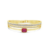 Absolute Pink CZ Triple Band Bangle, Gold
