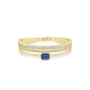 Absolute Blue CZ Triple Band Bangle, Gold
