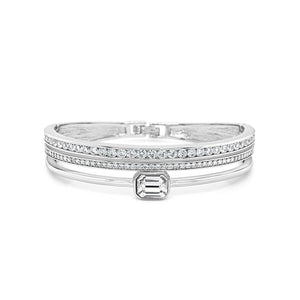 Absolute CZ Triple Band Bangle, Silver