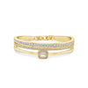 Absolute Opal CZ Triple Band Bangle, Gold