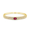 Absolute Pink CZ Pavé Band Bangle, Gold