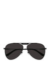 Balenciaga BB0244S Unisex Aviator Sunglasses, Black