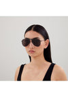 Balenciaga BB0244S Unisex Aviator Sunglasses, Black