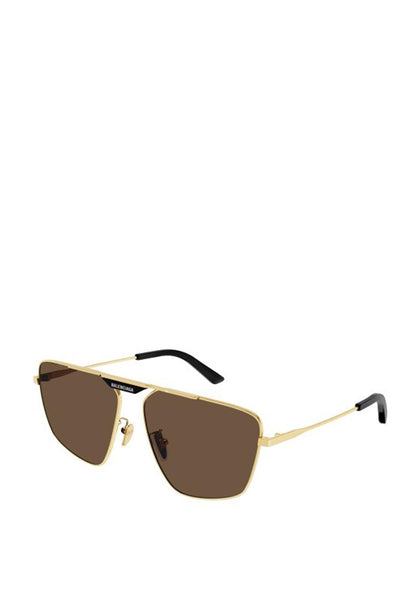 Balenciaga BB0246SA Mens Geometric Pilot Sunglasses, Gold  display picture 2