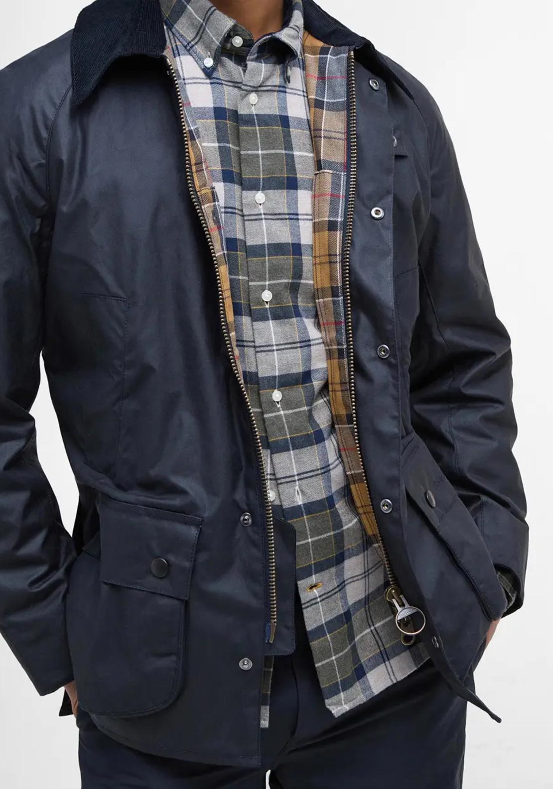 Barbour Men’s Ashby Wax Jacket, Navy