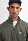 Barbour Men’s Beckhill Quarter Zip Sweatshirt, Mid Olive
