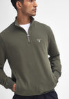 Barbour Men’s Beckhill Quarter Zip Sweatshirt, Mid Olive