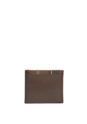 Barbour Men’s Brodick Tartan & Leather Bifold Wallet, Brown