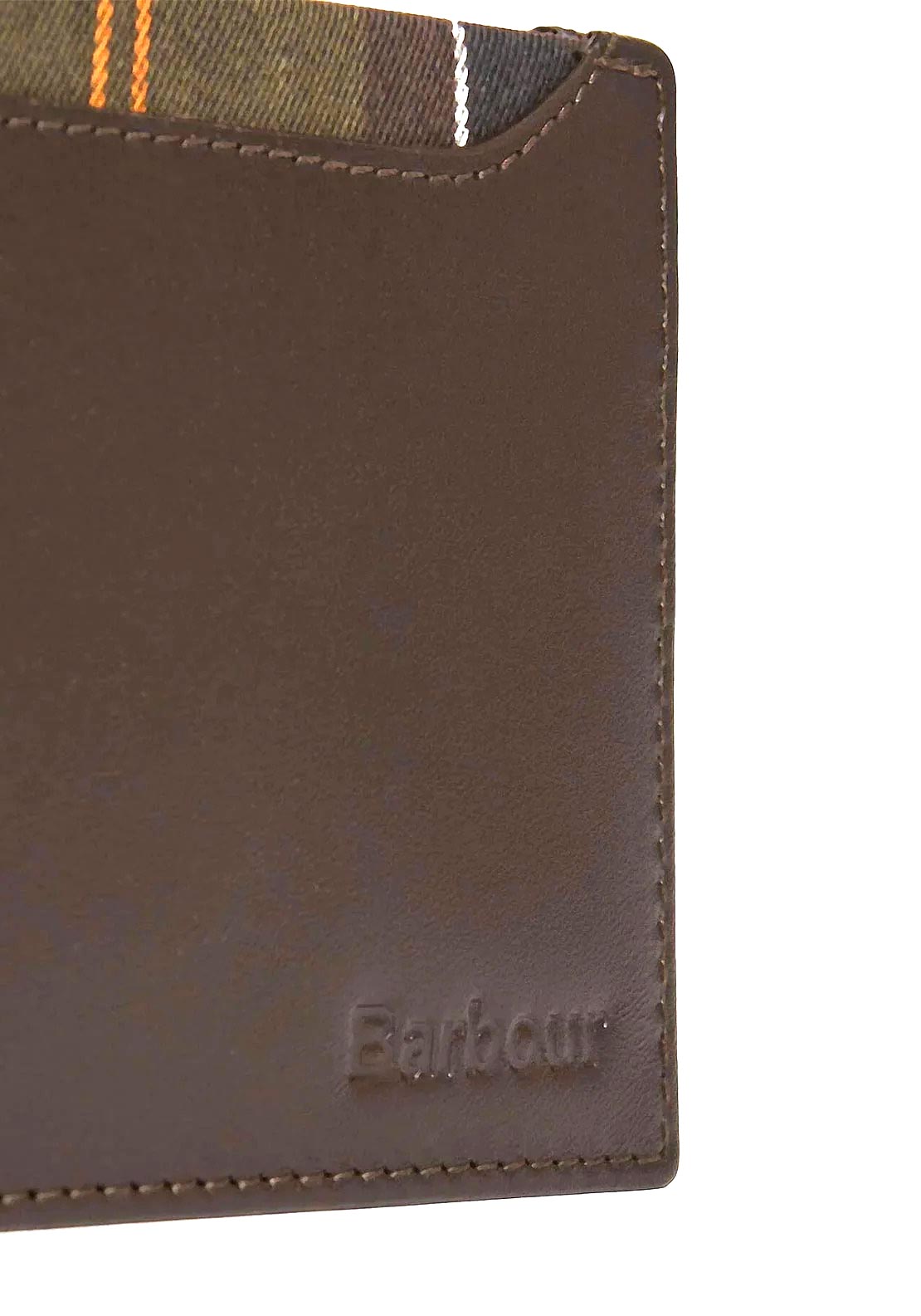 Barbour Men’s Brodick Tartan & Leather Bifold Wallet, Brown