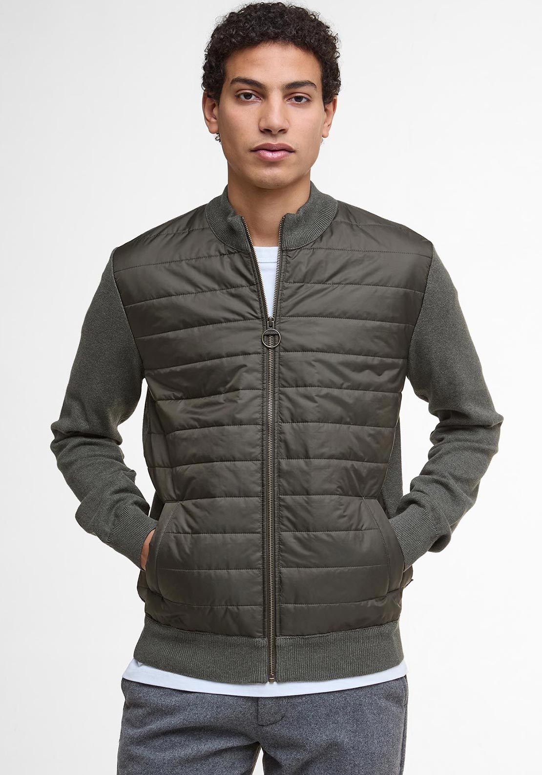 BARBOUR ESS CARN BAFFLE FULL ZIP KNITTED JUMPER