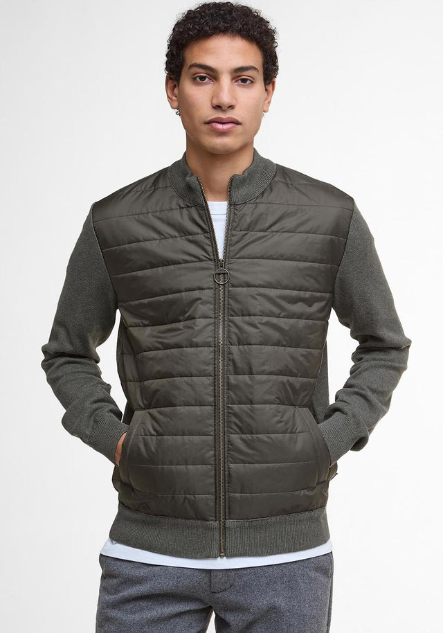 BARBOUR ESS CARN BAFFLE FULL ZIP KNITTED JUMPER