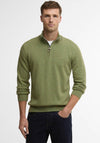 Barbour Men’s Cotton Half Zip Knitted Sweater, Laurel Green