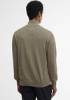 Barbour Men’s Cotton Half Zip Knitted Sweater, Smokey Olive Green
