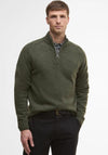 Barbour Men’s Grangetown Half Zip Jumper, Olive Green