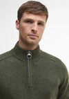 Barbour Men’s Grangetown Half Zip Jumper, Olive Green