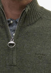 Barbour Men’s Grangetown Half Zip Jumper, Olive Green