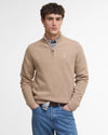 Barbour Men’s Grangetown Half Zip Jumper, Washed Stone