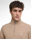 Barbour Men’s Grangetown Half Zip Jumper, Washed Stone