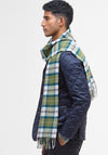 Barbour Lambswool Tartan Scarf, Green Multi