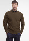 Barbour Men’s Patch Elbow Crew Neck Jumper, Willow Green